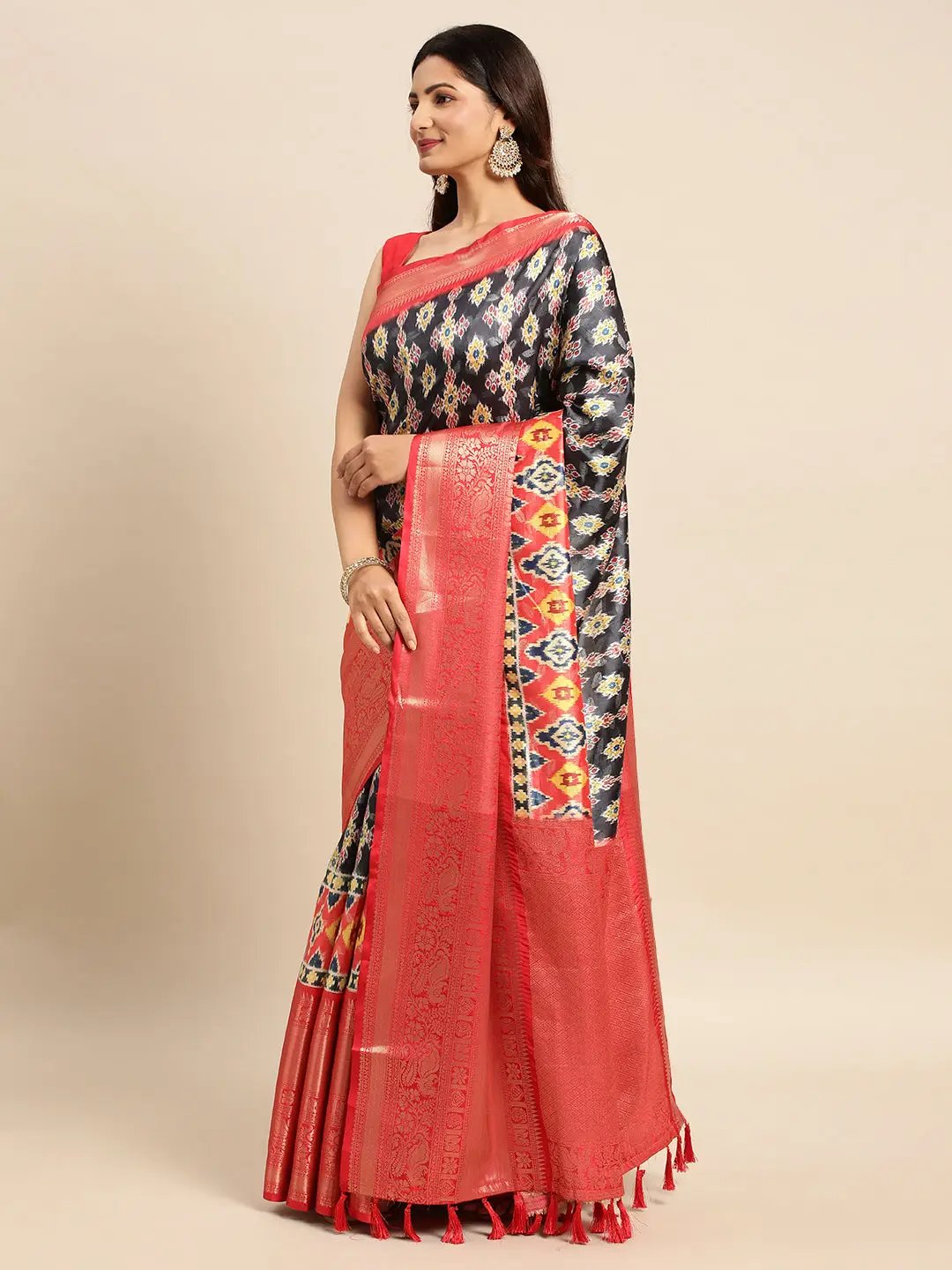 Kalamkari Pattu Banarasi Silk Saree 