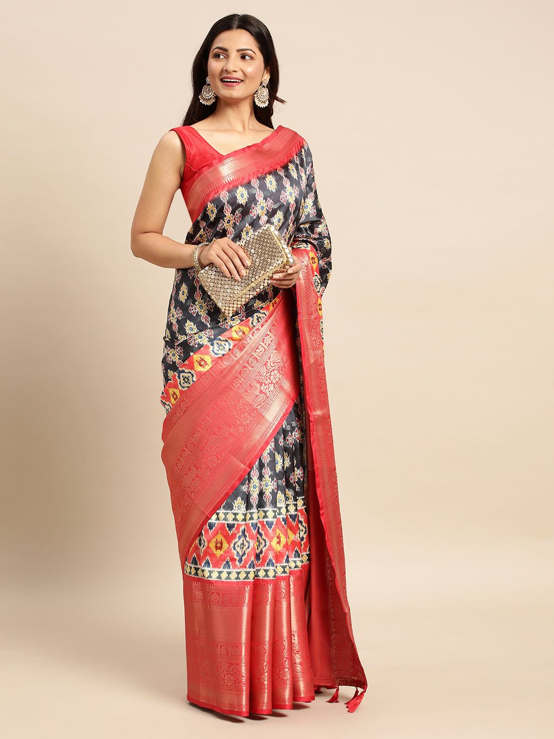 Kalamkari Pattu Banarasi Silk Saree 