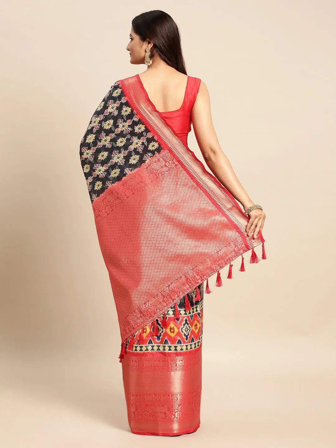 Kalamkari Pattu Banarasi Silk Saree 