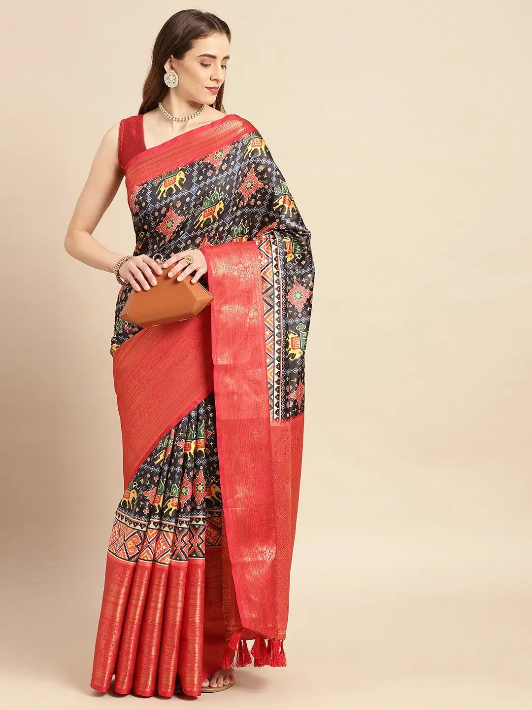 Kalamkari Pattu Banarasi Silk Saree 