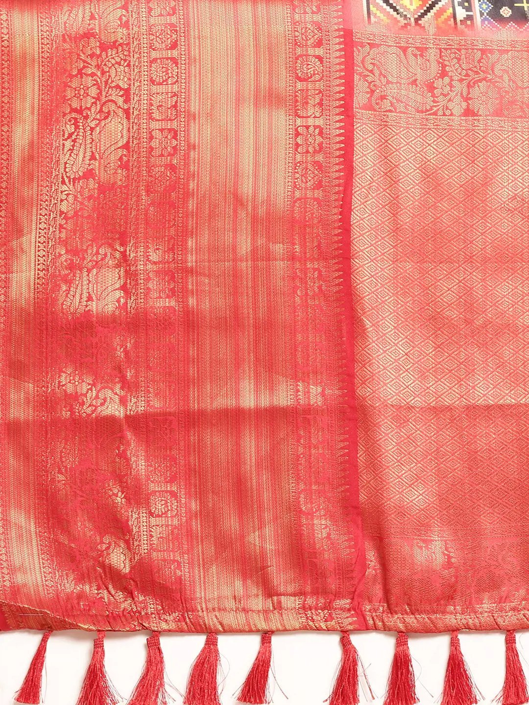 Kalamkari Pattu Banarasi Silk Saree 