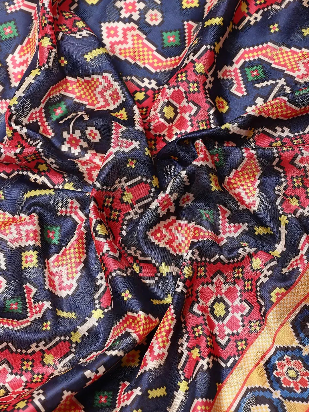 Kalamkari Pattu Banarasi Silk Saree 