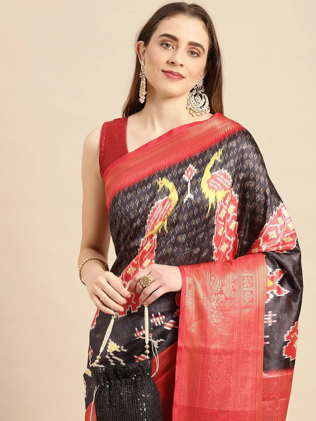 Kalamkari Pattu Banarasi Silk Saree 