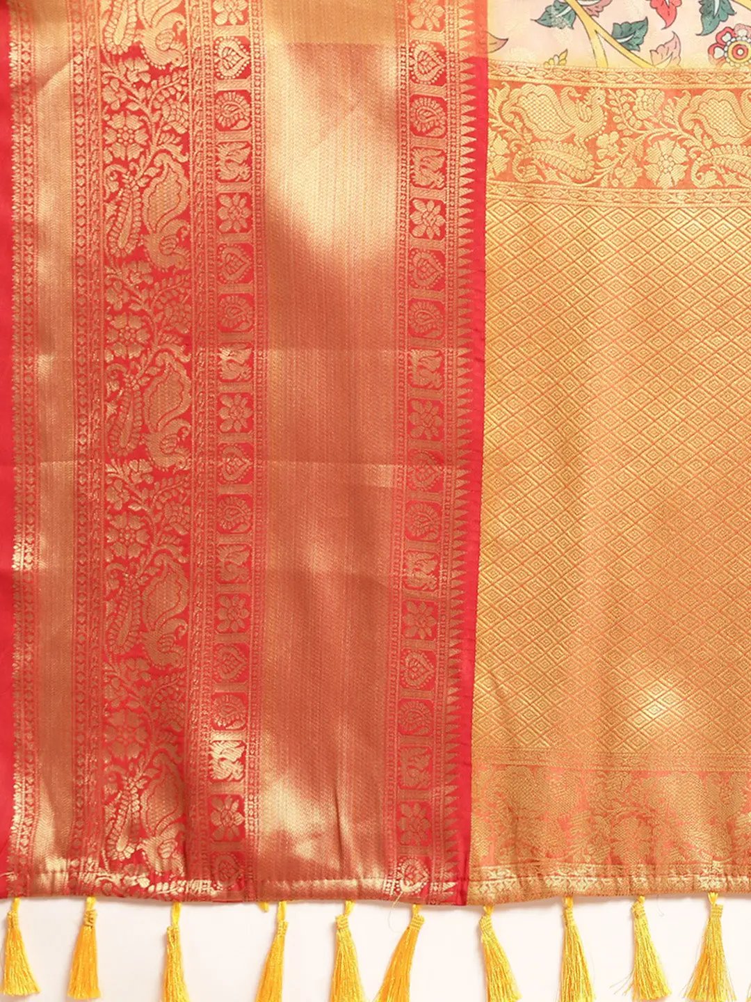 Kalamkari Pattu Banarasi Silk Saree 