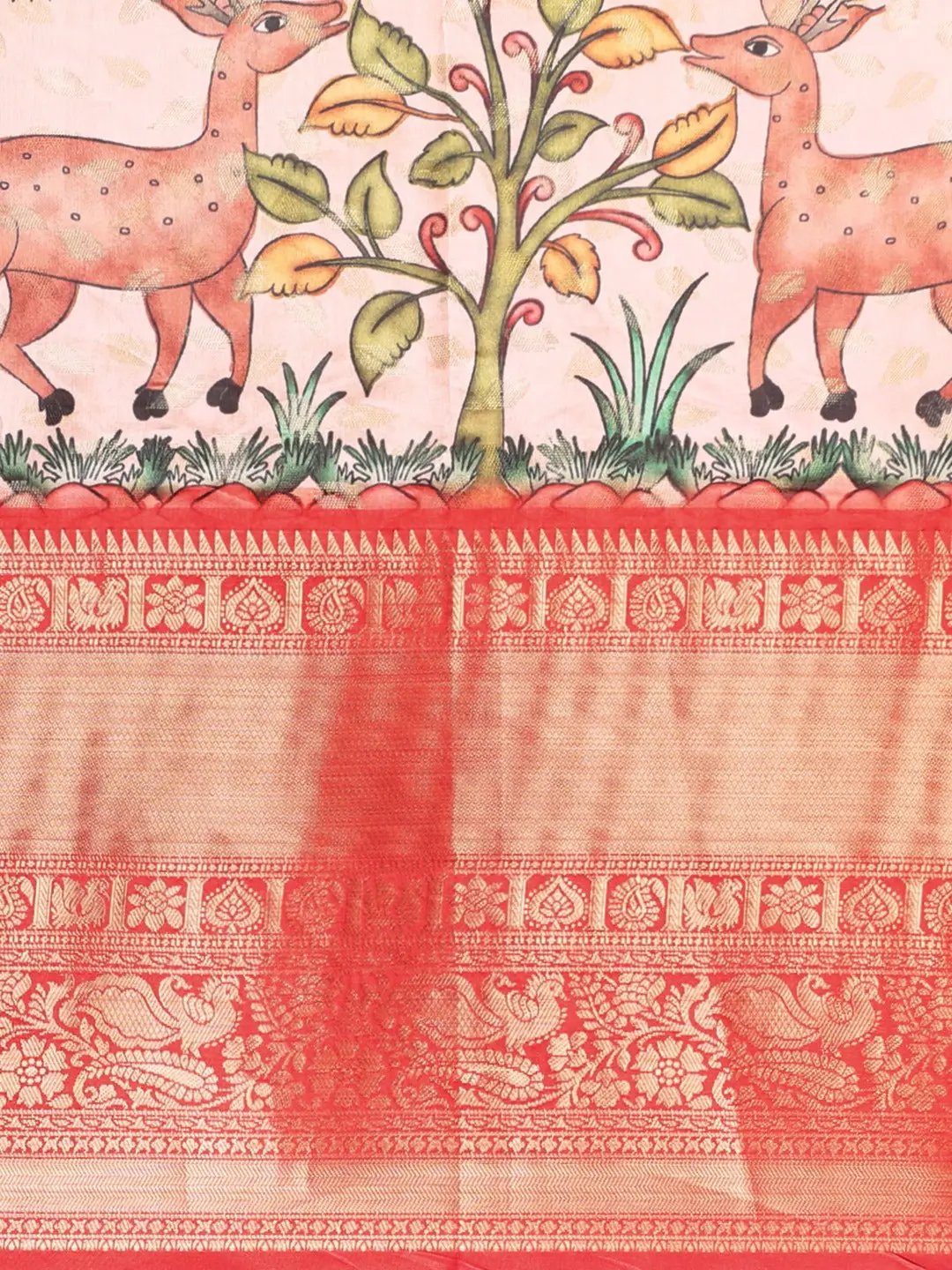 Kalamkari Pattu Banarasi Silk Saree 