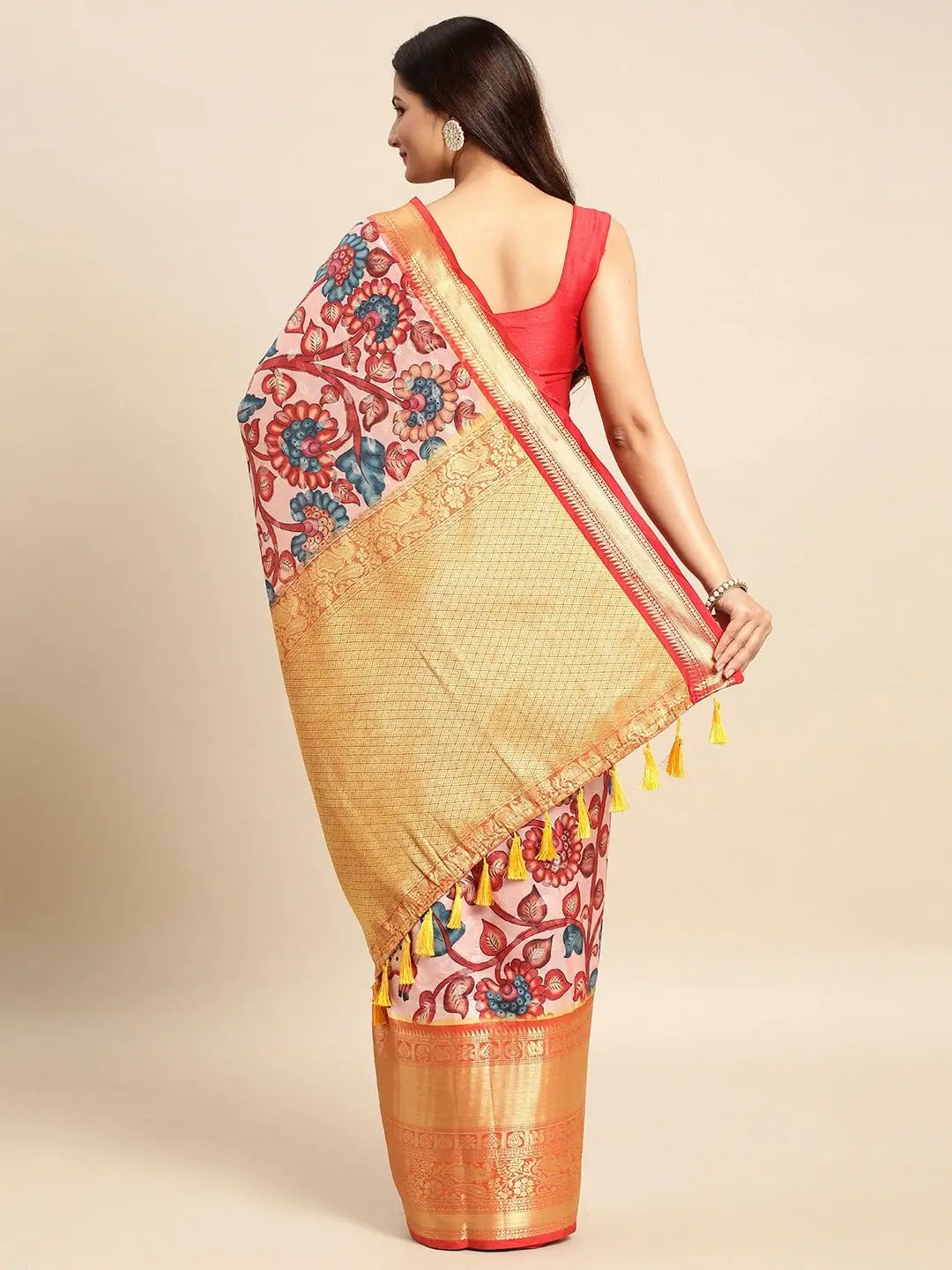 Kalamkari Pattu Banarasi Silk Saree 