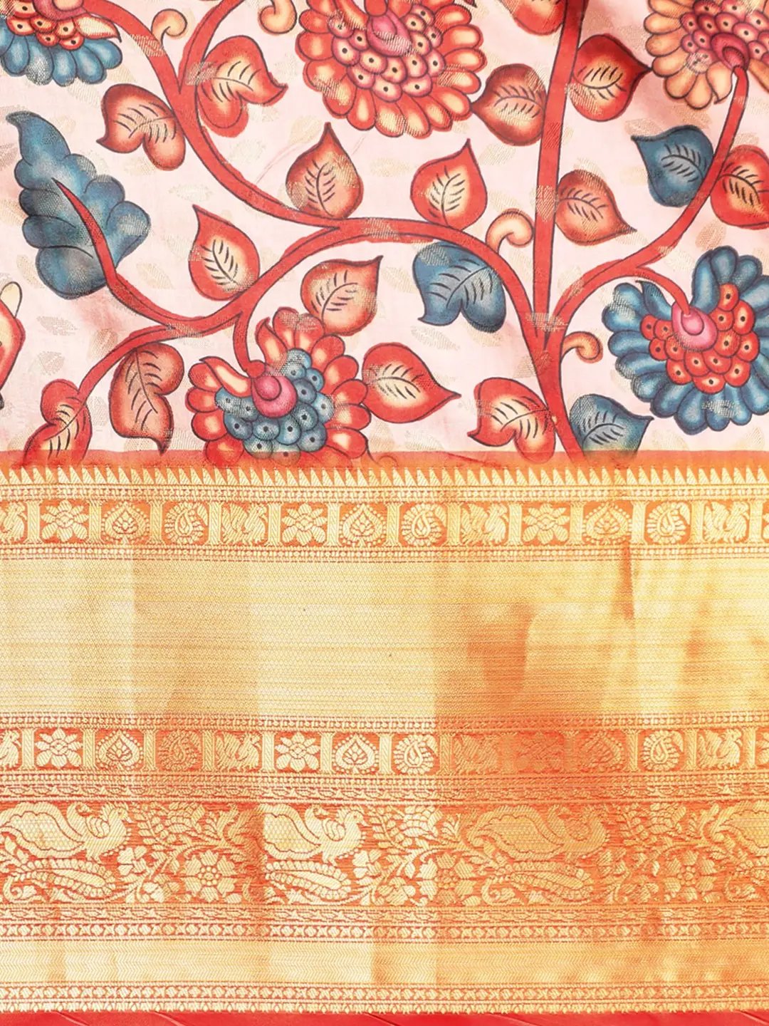 Kalamkari Pattu Banarasi Silk Saree 