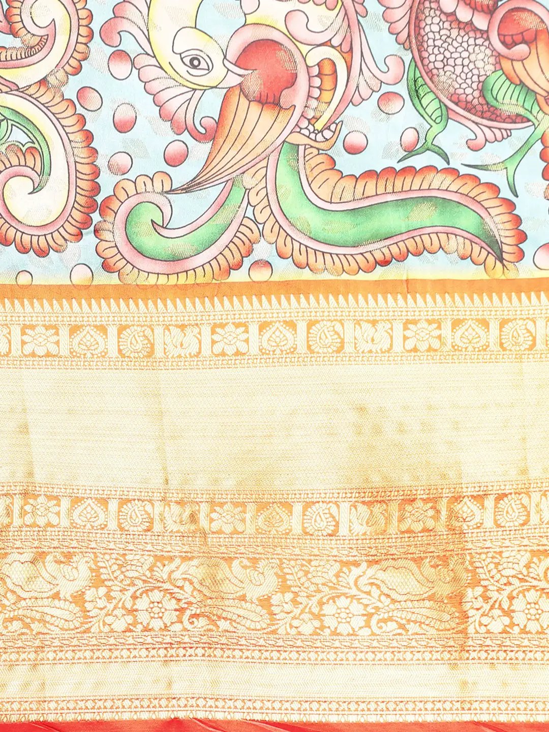 Kalamkari Pattu Banarasi Silk Saree 