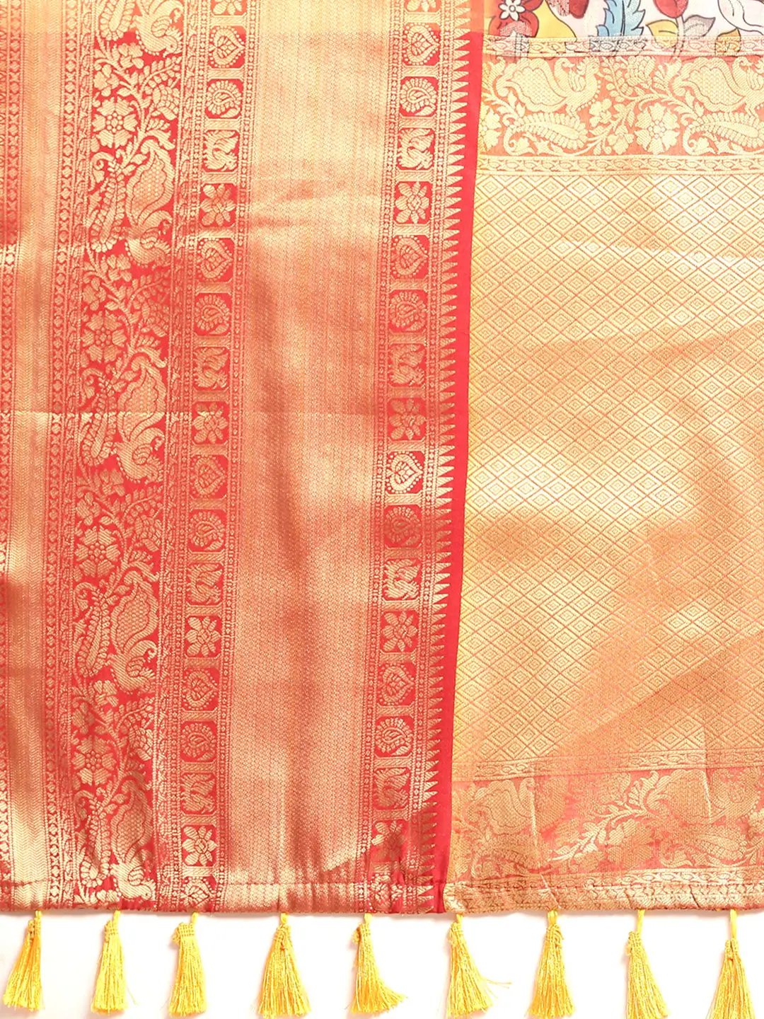 Kalamkari Pattu Banarasi Silk Saree 