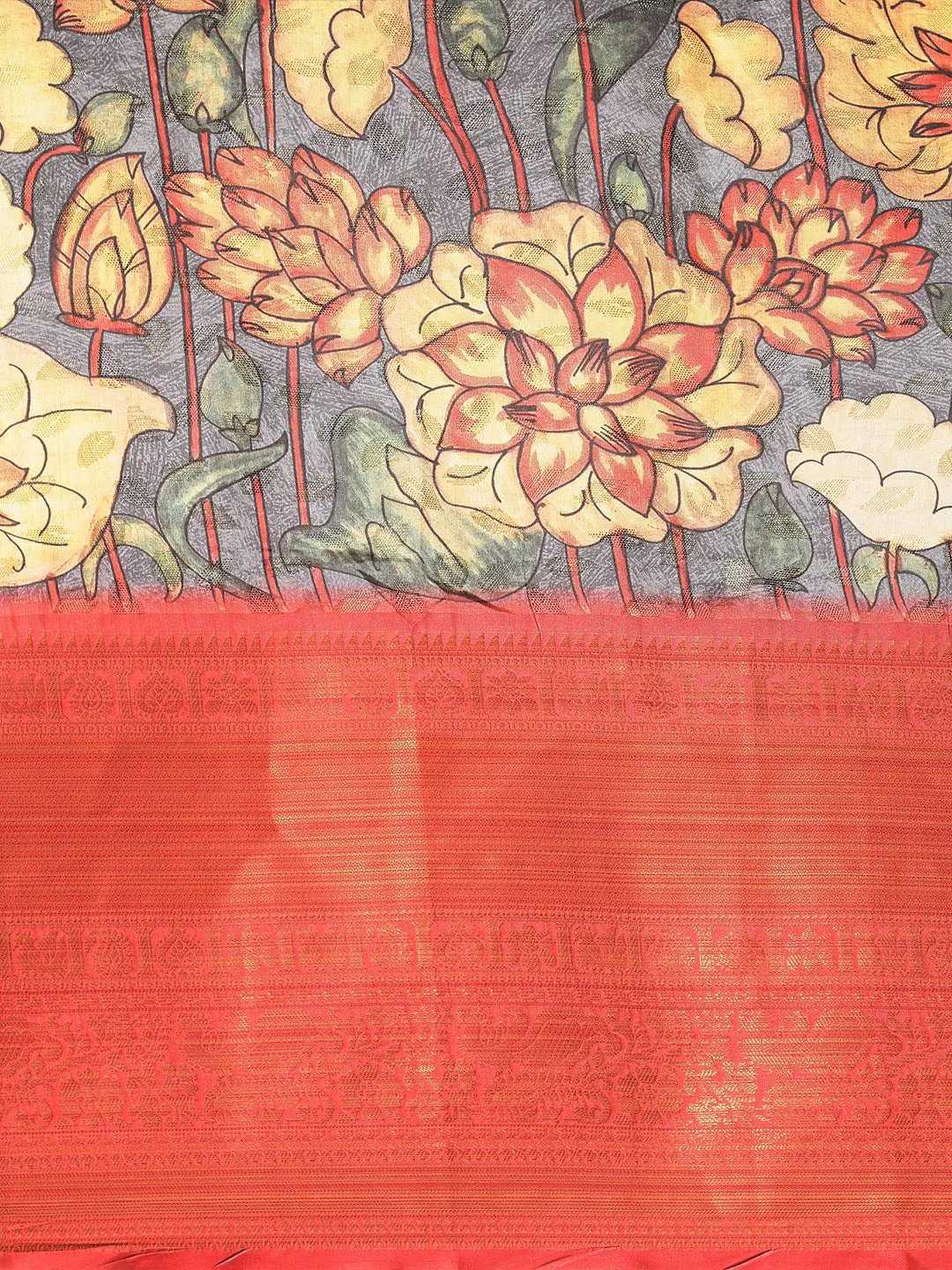 Kalamkari Pattu Banarasi Silk Saree 