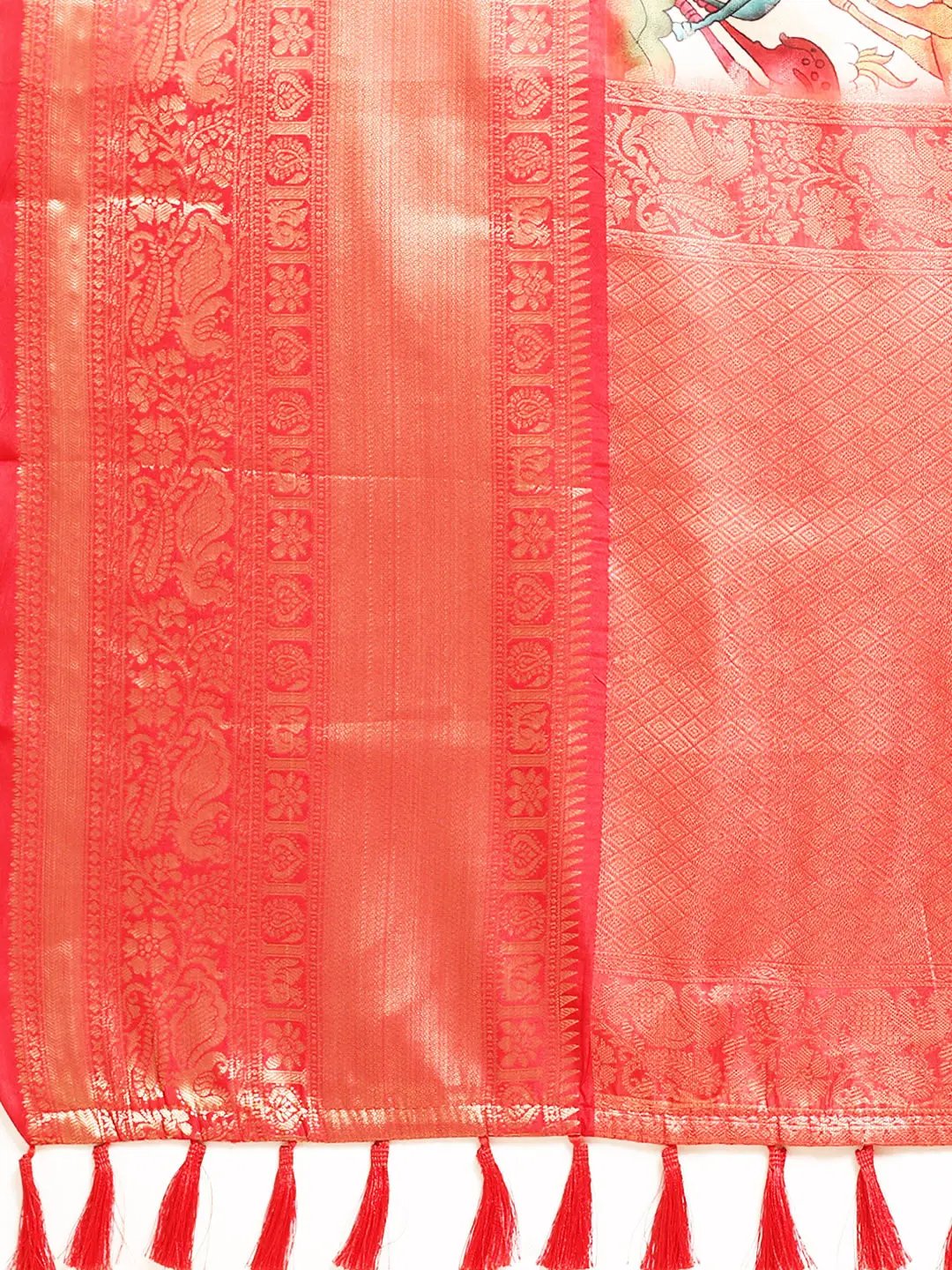 Kalamkari Pattu Banarasi Silk Saree 