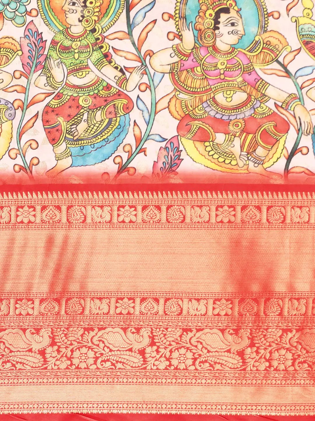 Lastest Kalamkari Pattu Banarasi Silk Saree