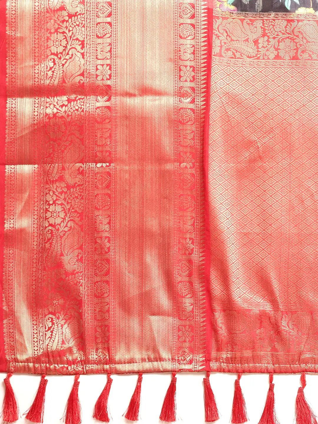 Kalamkari Pattu Banarasi Silk Saree 