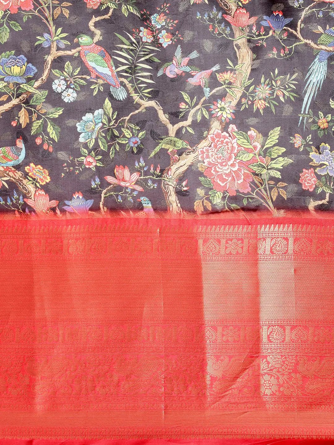 Kalamkari Pattu Banarasi Silk Saree 