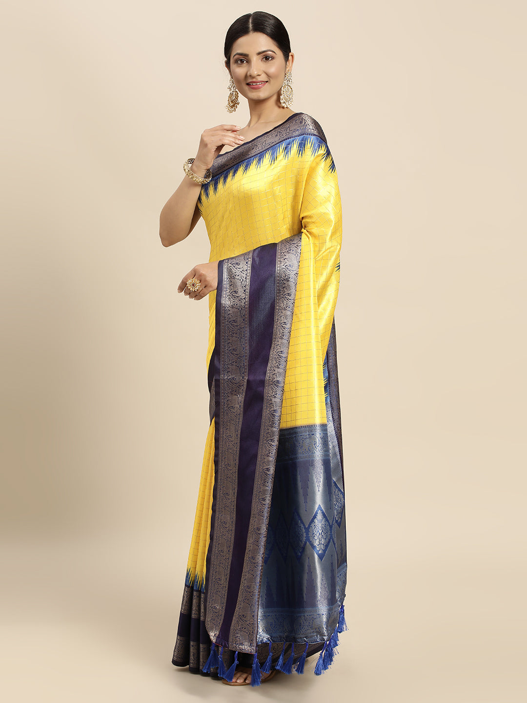  Banarasi Silk Gadwal Pattu Saree With Zari weaving