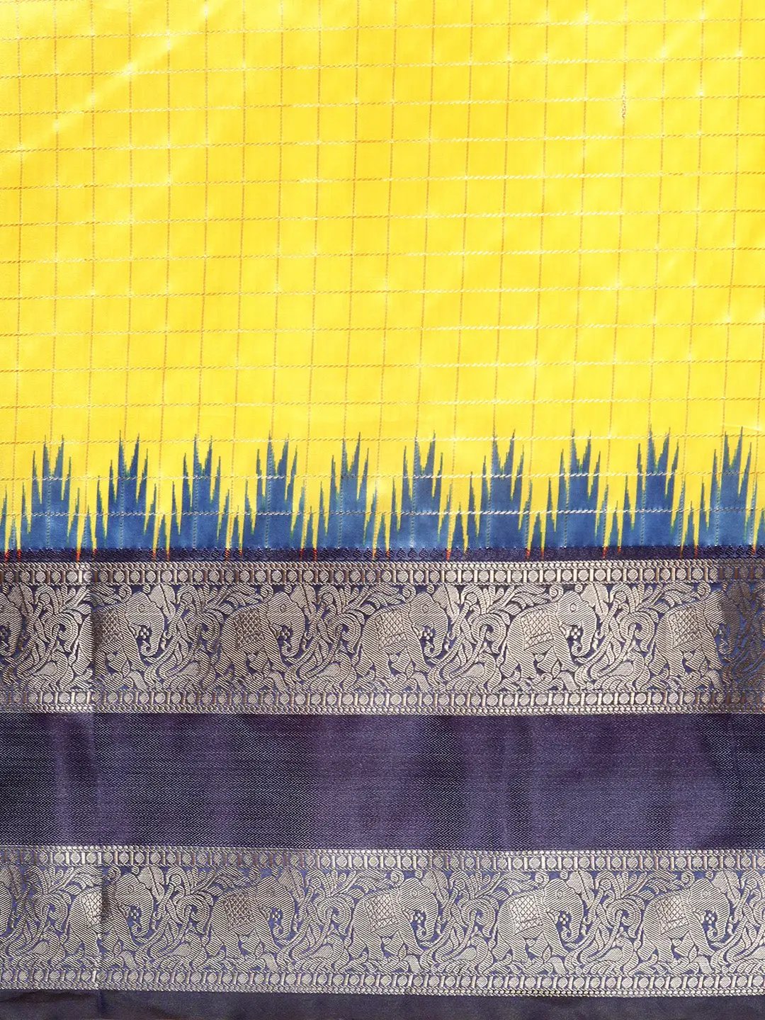  Banarasi Silk Gadwal Pattu Saree With Zari weaving