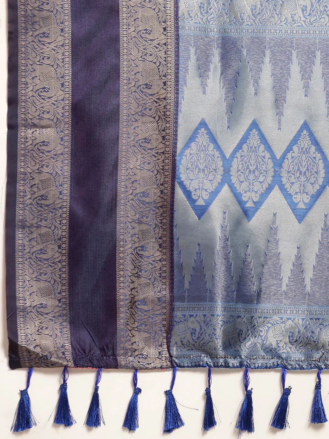  Banarasi Silk Gadwal Pattu Saree With Zari weaving