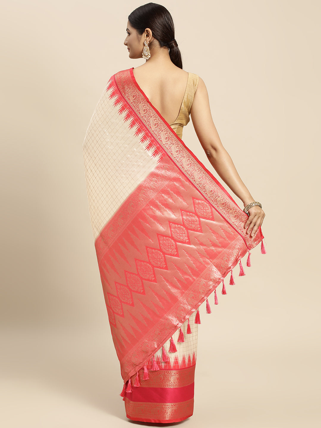  Banarasi Silk Gadwal Pattu Saree With Zari weaving