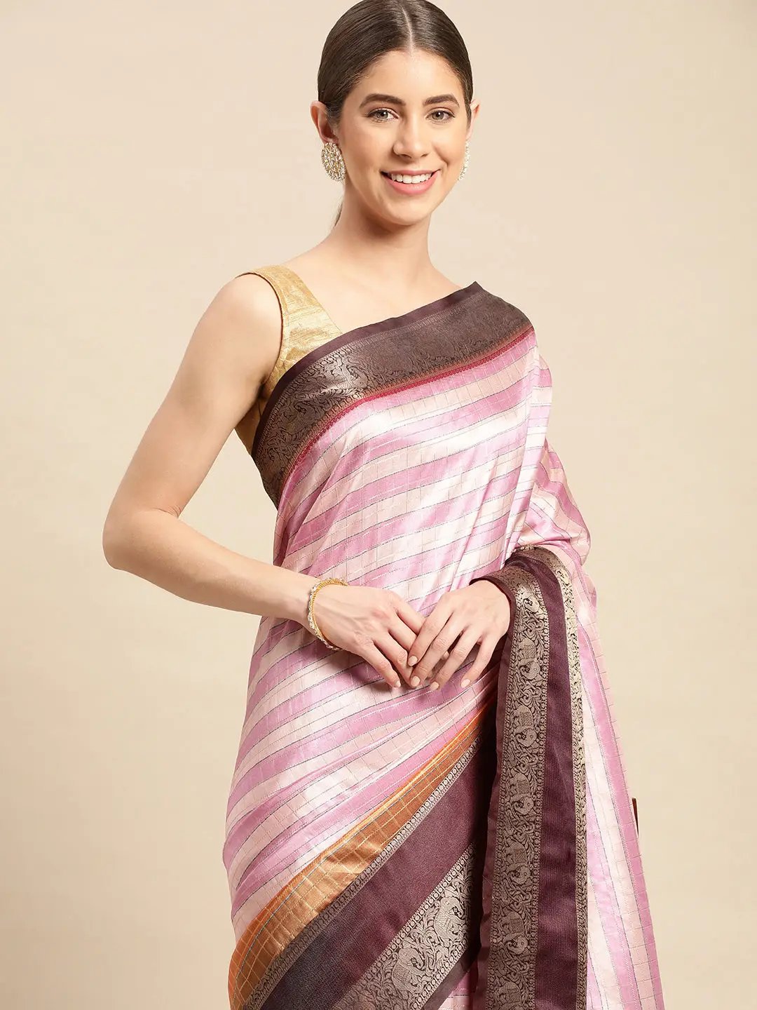 Digital Kalamkari Pattu Banarasi Silk Saree