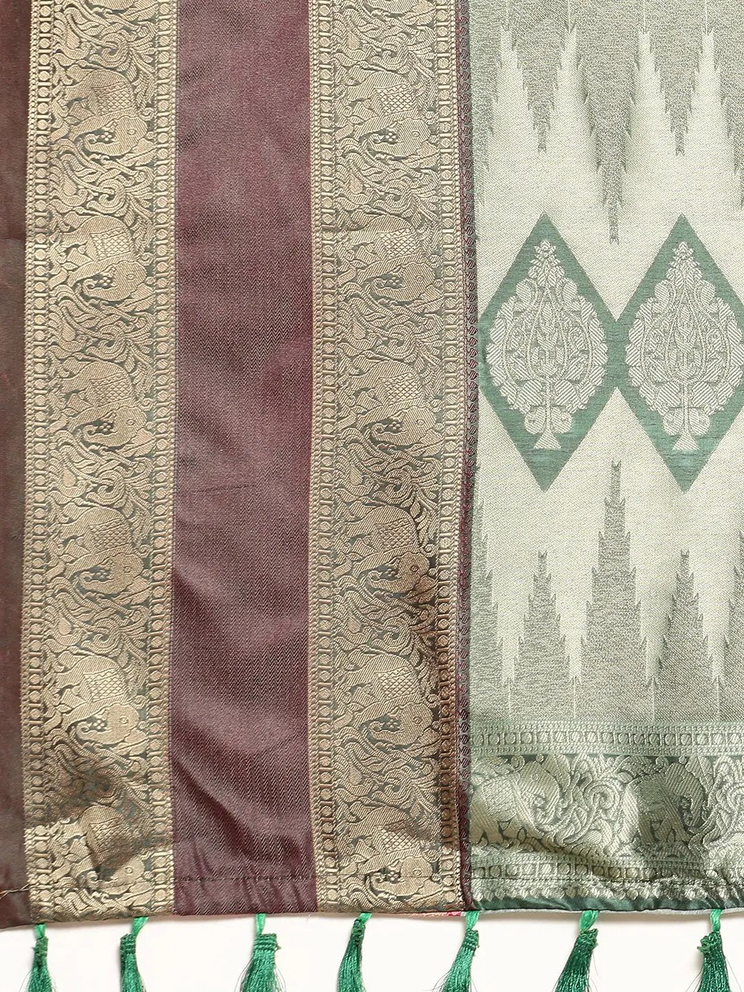  Digital Kalamkari Pattu Banarasi Silk Saree