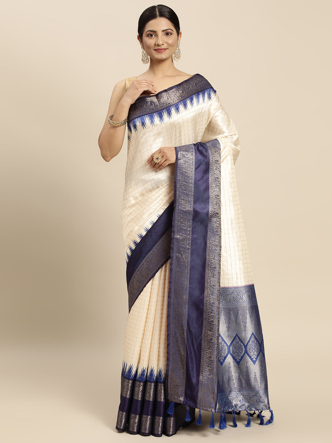  Banarasi Silk Gadwal Pattu Saree With Zari weaving