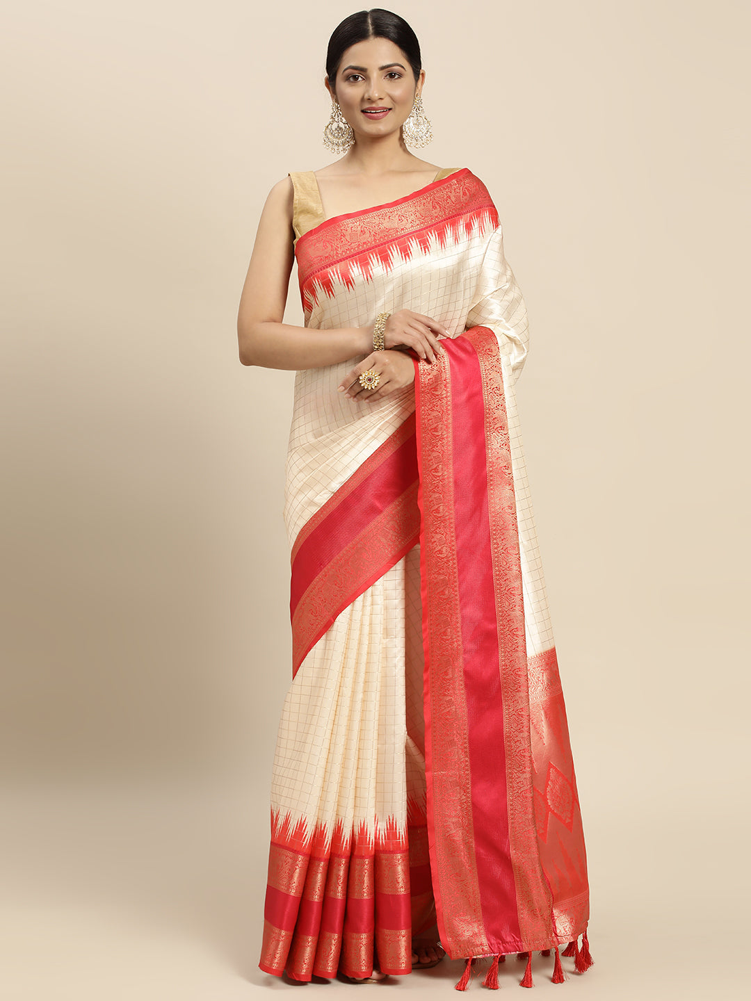  Banarasi Silk Gadwal Pattu Saree With Zari weaving