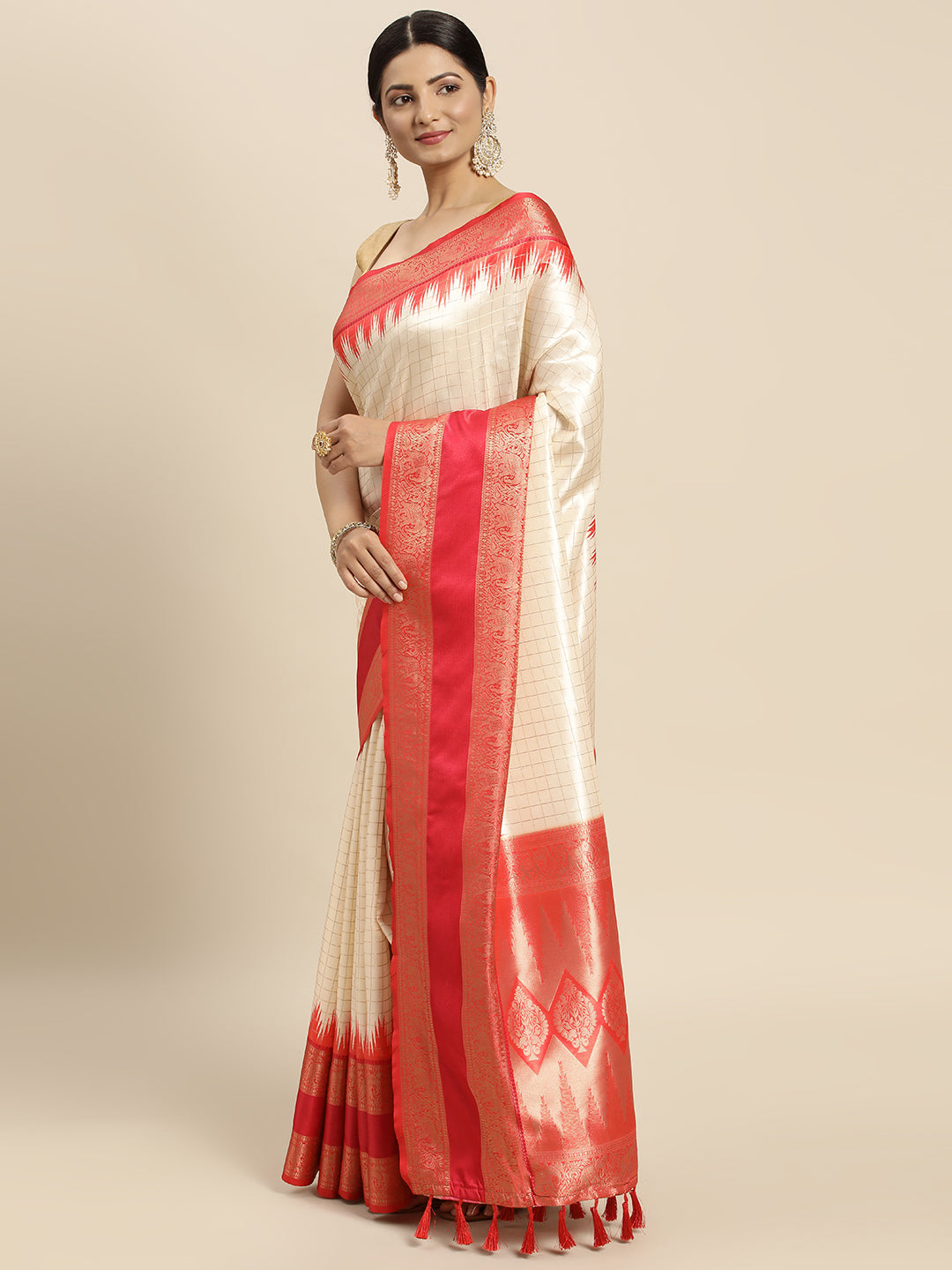  Banarasi Silk Gadwal Pattu Saree With Zari weaving