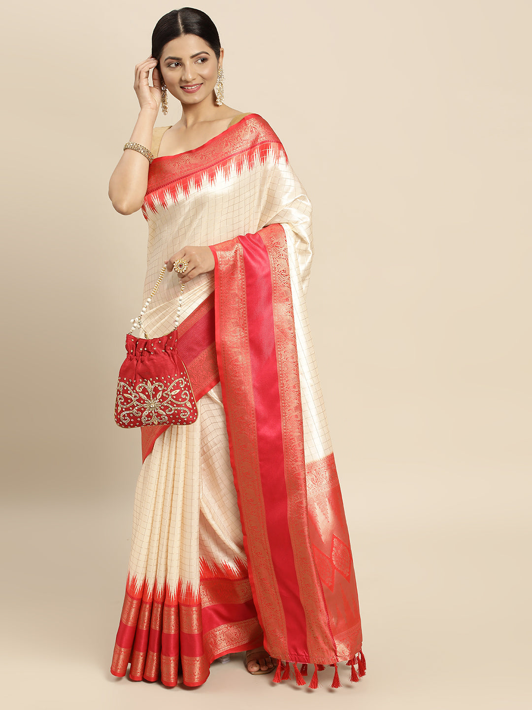  Banarasi Silk Gadwal Pattu Saree With Zari weaving