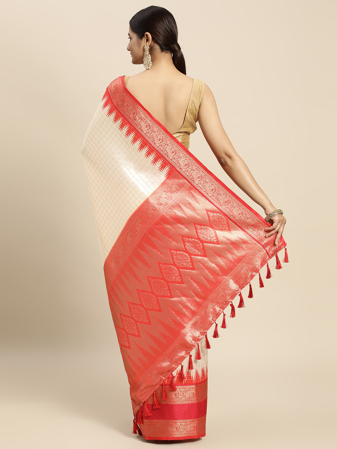  Banarasi Silk Gadwal Pattu Saree With Zari weaving