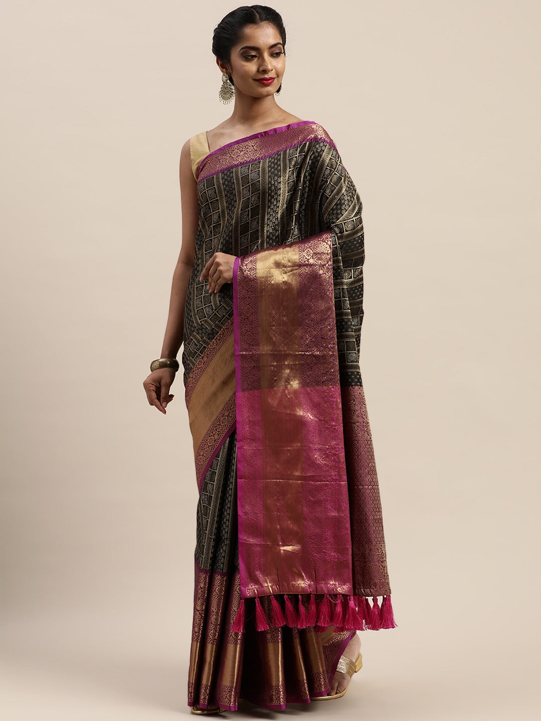  Latest Banarasi Woven Design Saree With Zari Border