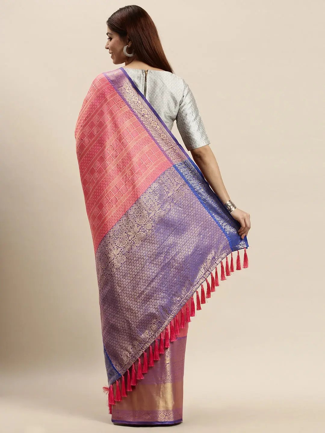 Banarasi Woven Design Saree With Zari Border