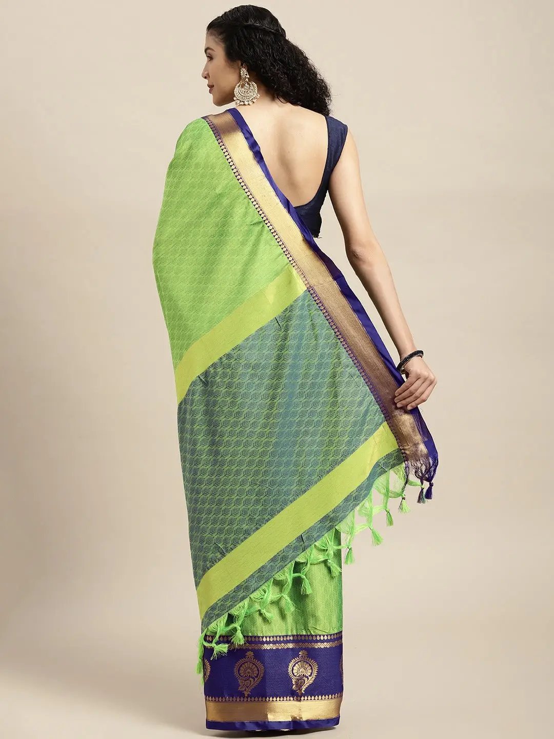 Uppada Cotton Silk Saree With Self Butti