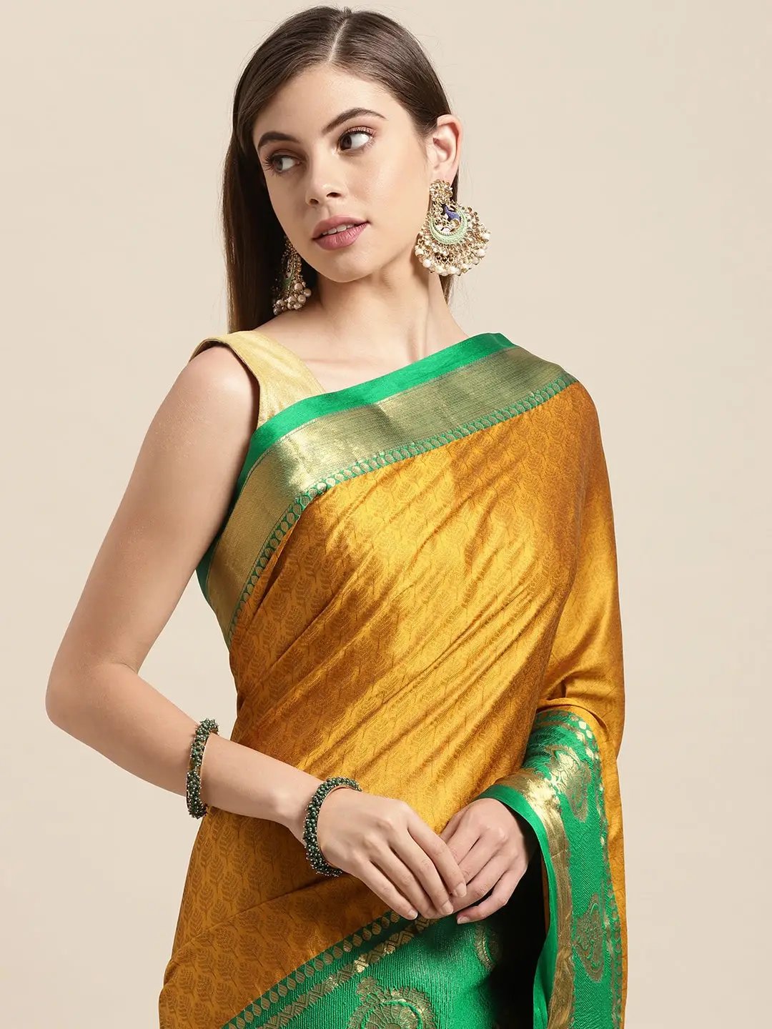 Uppada Cotton Silk Saree With Self Butti