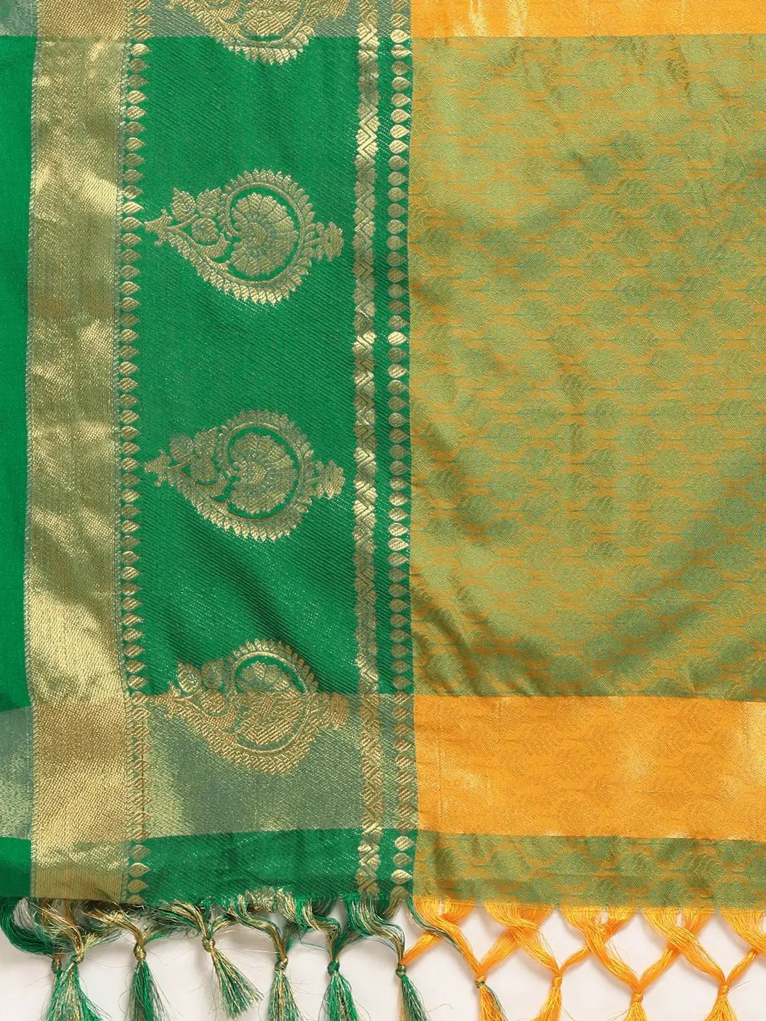 Uppada Cotton Silk Saree With Self Butti