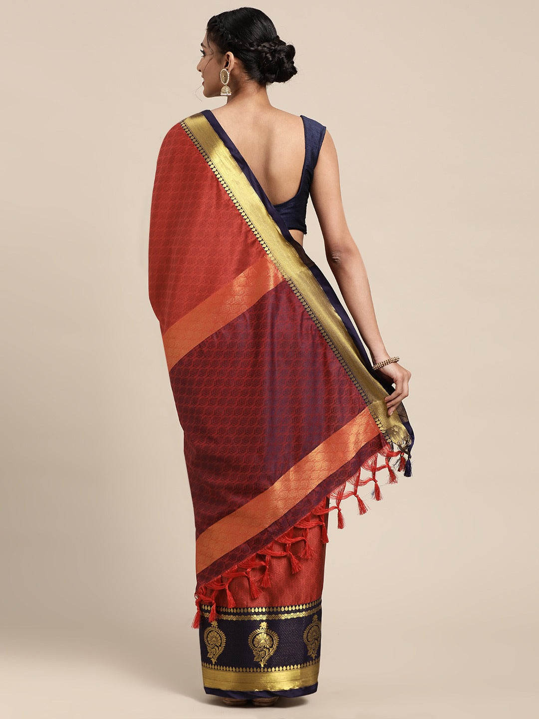 Uppada Cotton Silk Saree With Self Butti