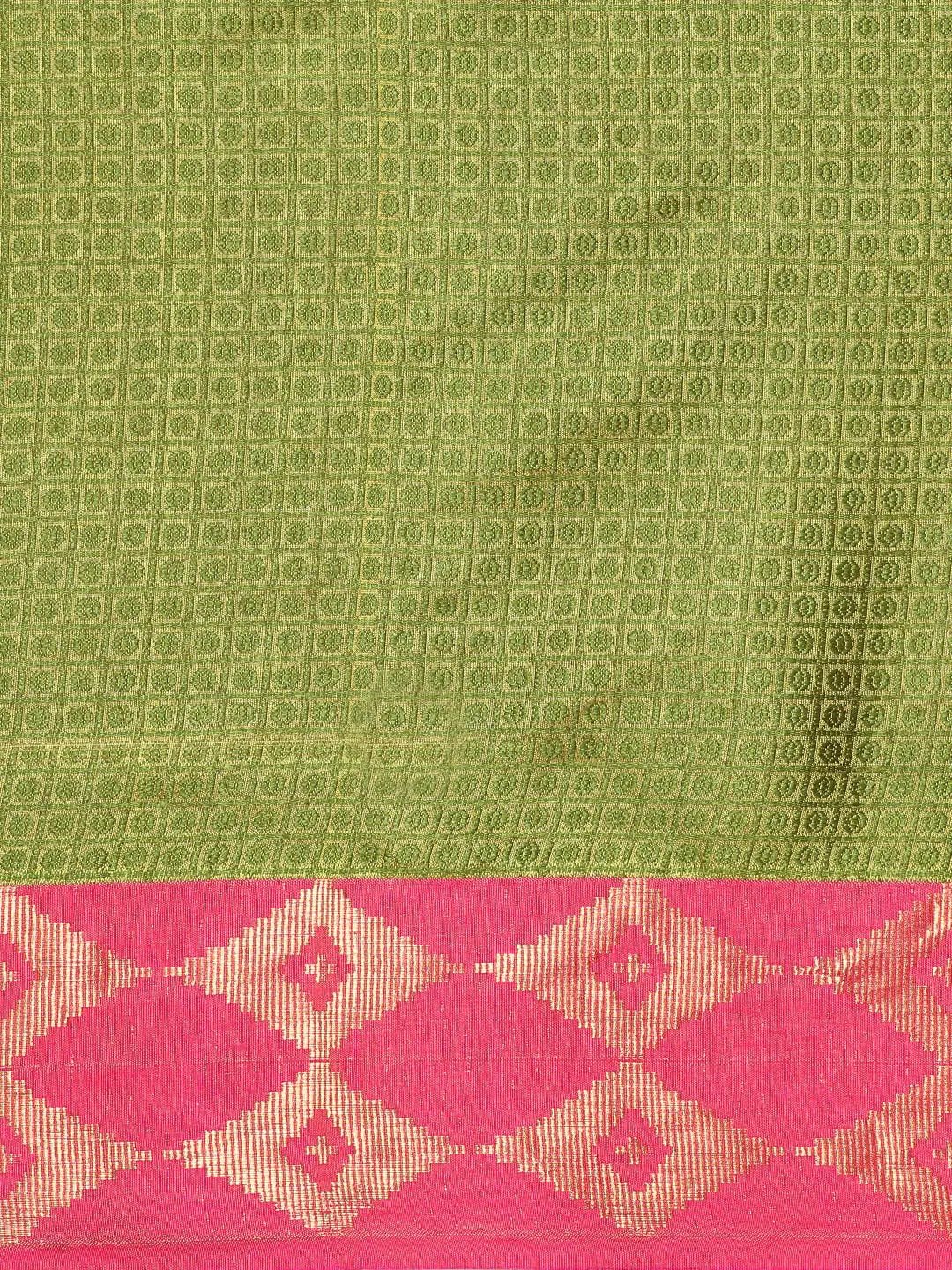 Uppada Cotton Silk Saree With Self Butti Design
