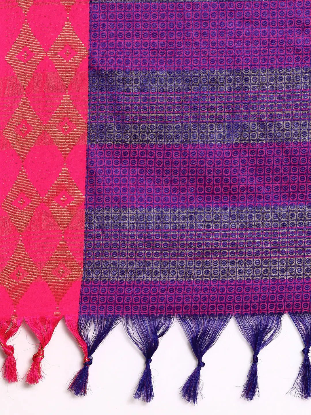 Uppada Cotton Silk Saree With Self Butti Design