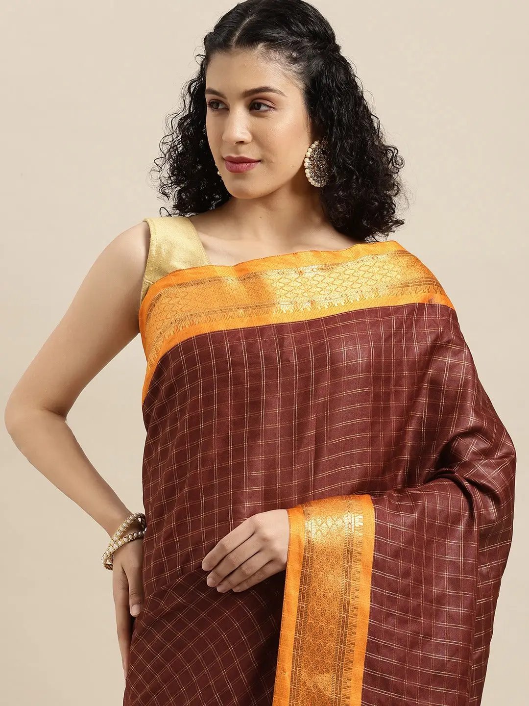 Uppada Cotton Silk Saree With Self Butti