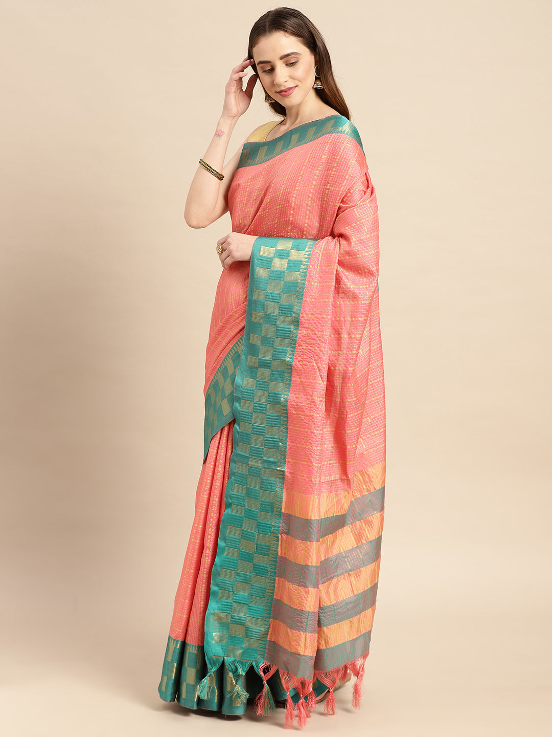  Small Chex Uppada Cotton Silk Saree