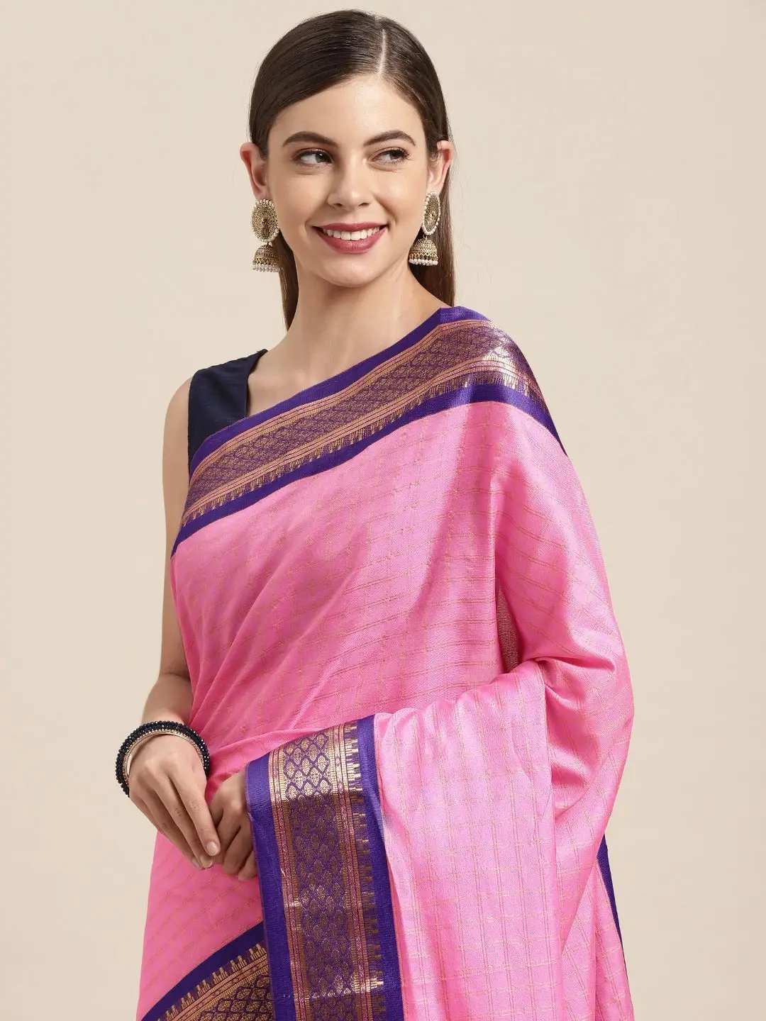 Uppada Cotton Silk Saree With Self Butti