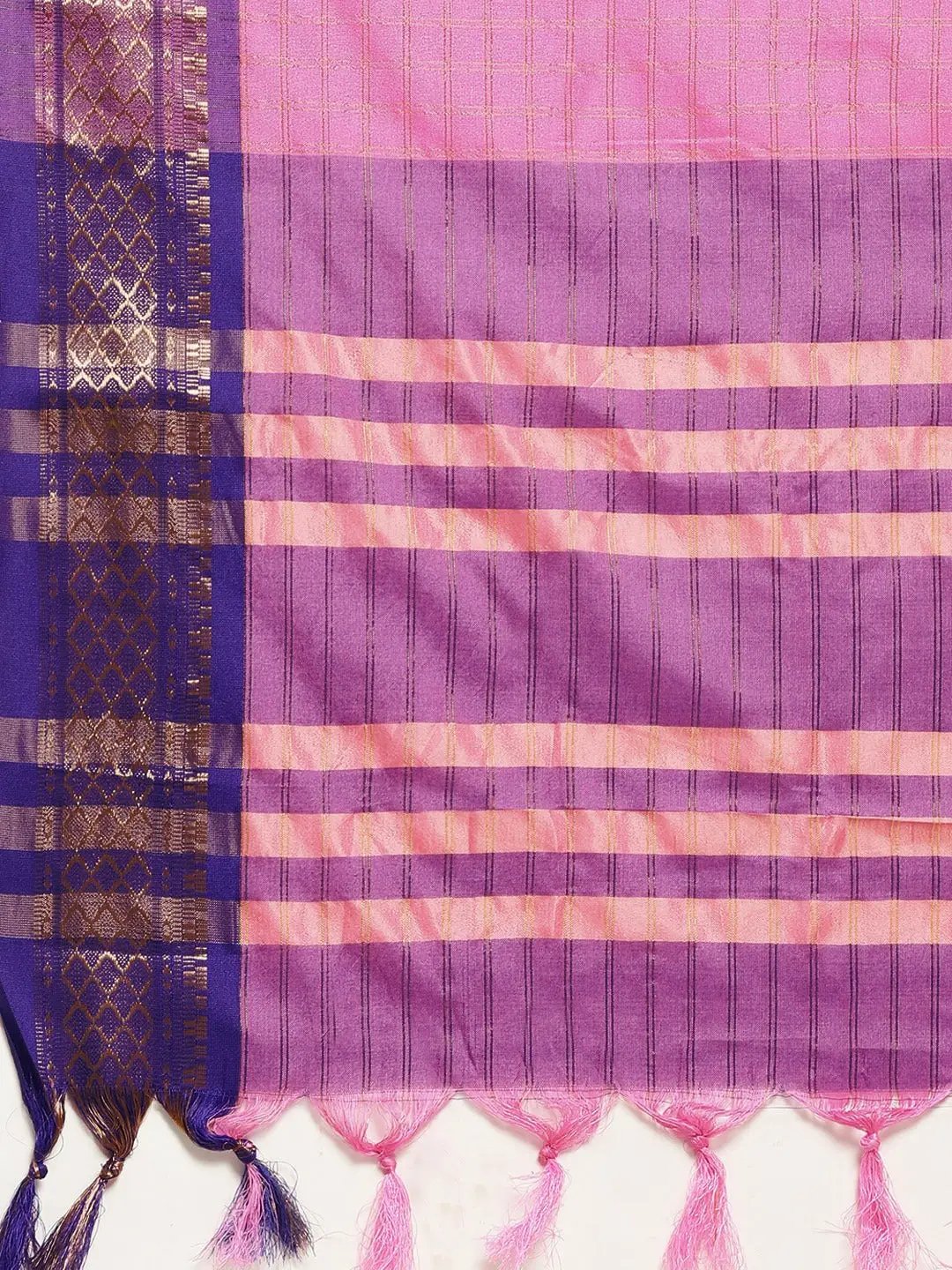 Uppada Cotton Silk Saree With Self Butti