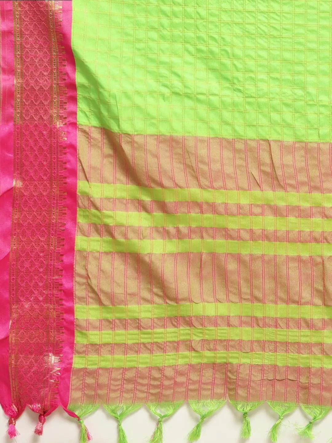 Uppada Cotton Silk Saree With Self Butti