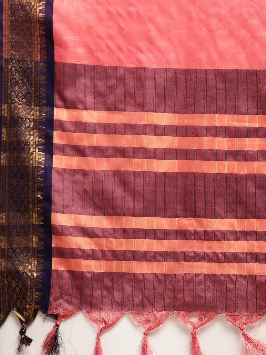 Uppada Cotton Silk Saree With Self Butti