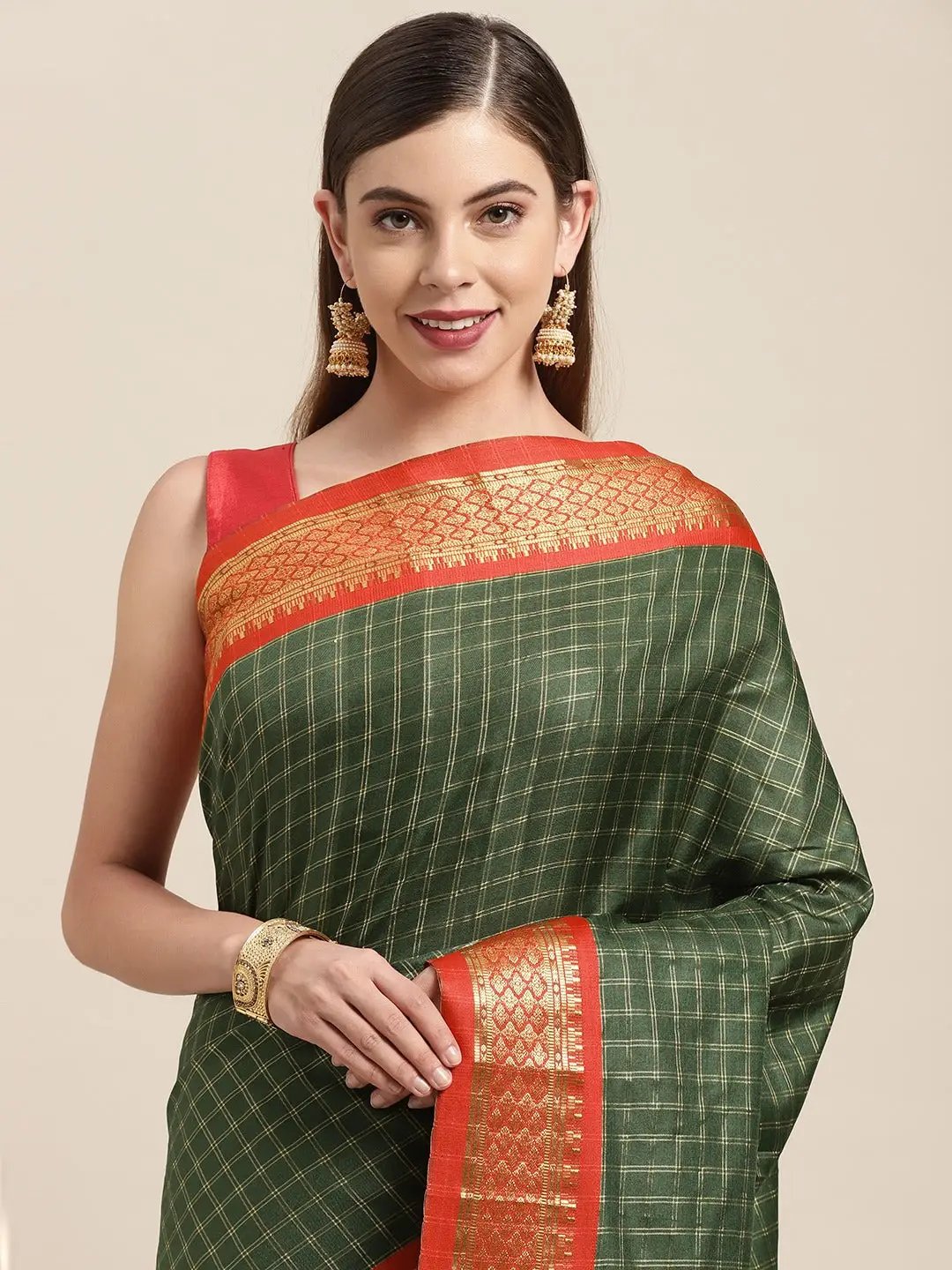 Uppada Cotton Silk Saree With Self Butti