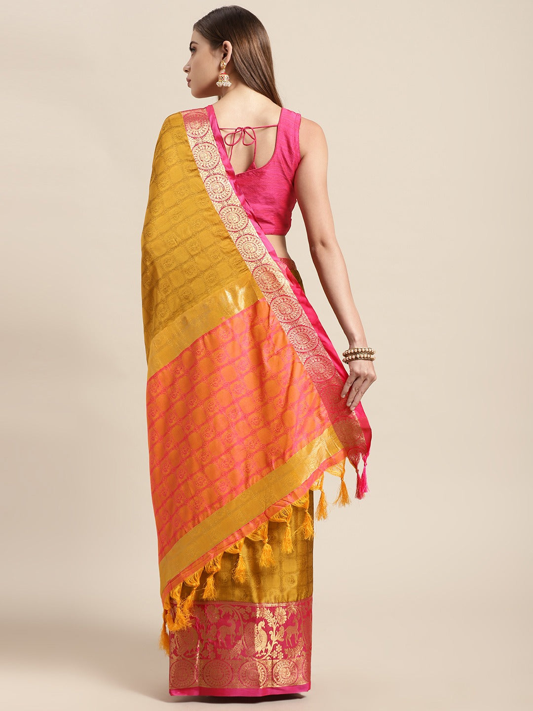 Uppada Cotton Silk Saree With Self Butti