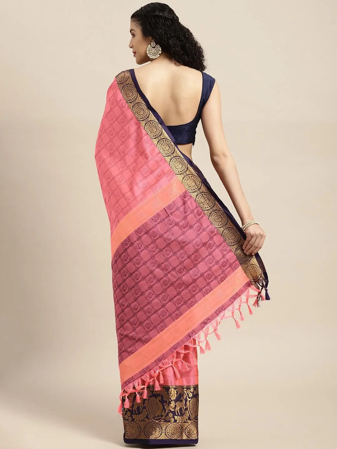 Uppada Cotton Silk Saree With Self Butti