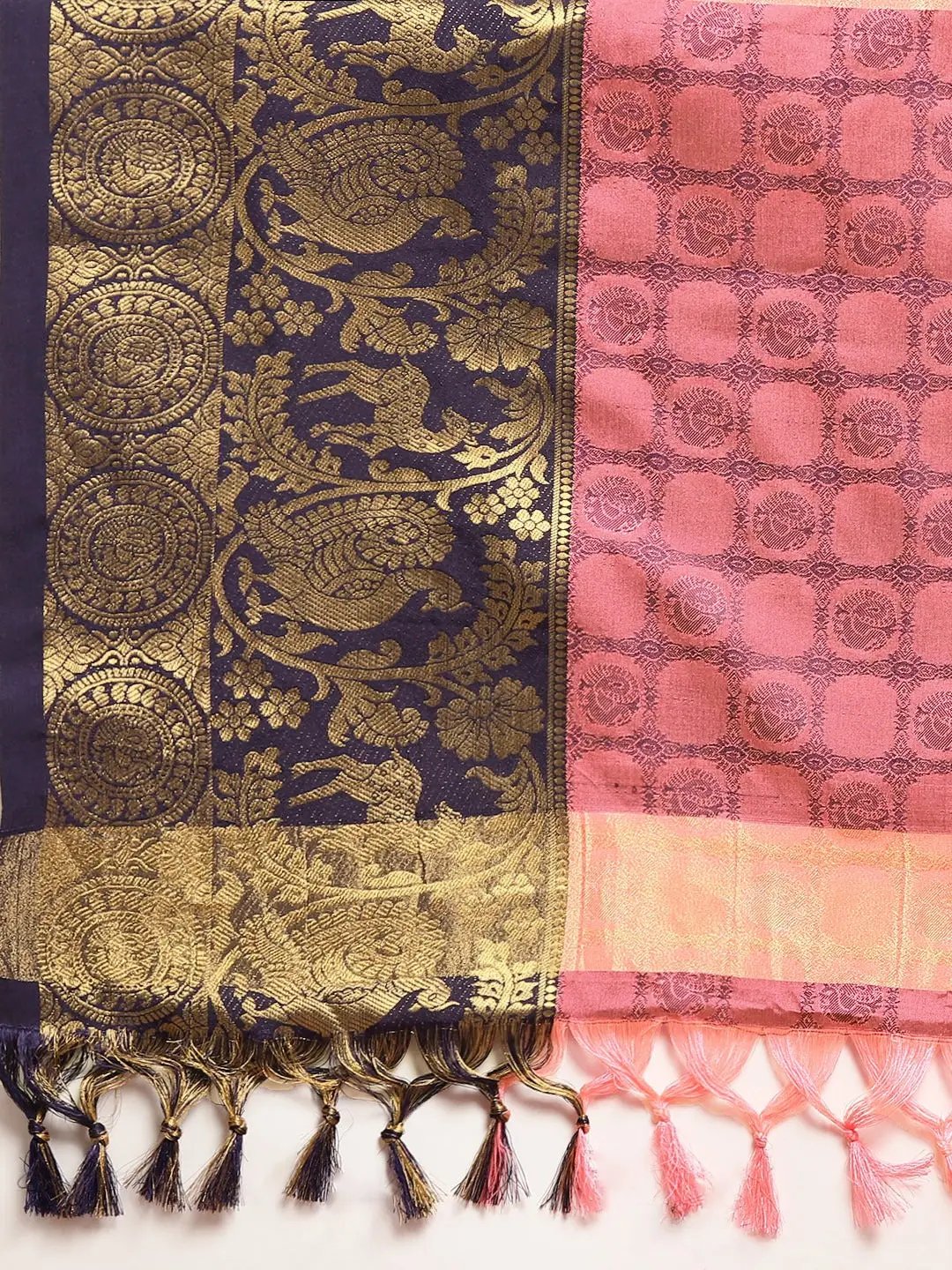 Uppada Cotton Silk Saree With Self Butti