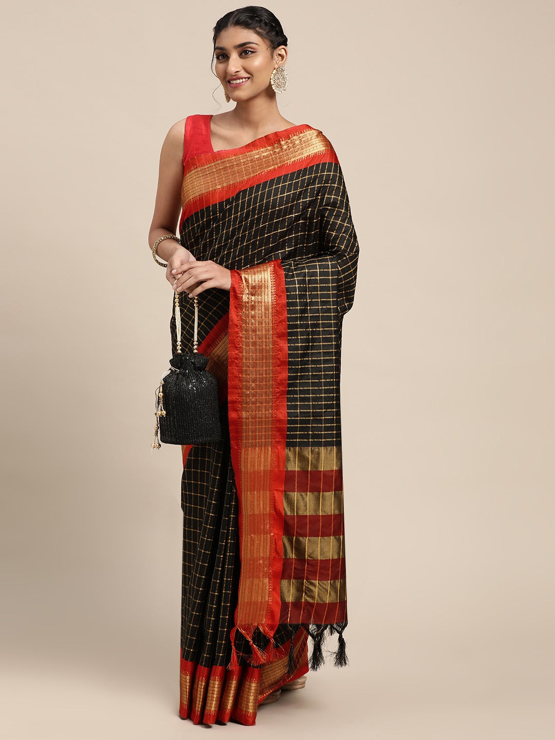 Uppada Cotton Silk Saree With Self Butti