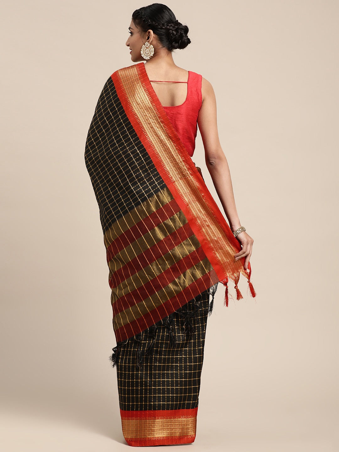 Uppada Cotton Silk Saree With Self Butti