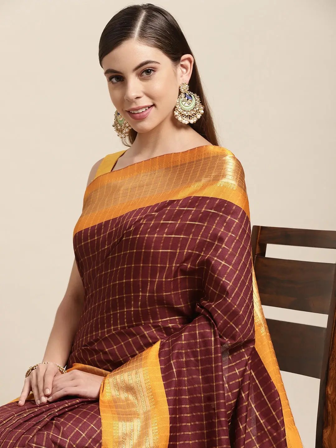 Uppada Cotton Silk Saree With Self Butti